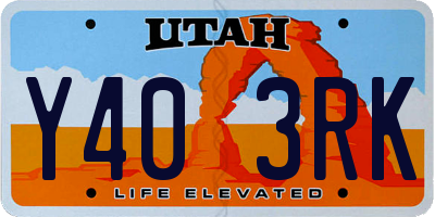 UT license plate Y403RK