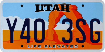 UT license plate Y403SG