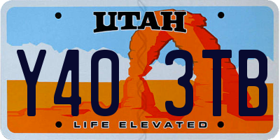 UT license plate Y403TB