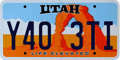 UT license plate Y403TI