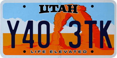 UT license plate Y403TK