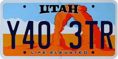 UT license plate Y403TR