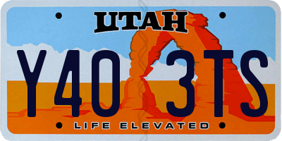 UT license plate Y403TS