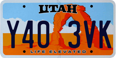 UT license plate Y403VK