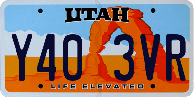 UT license plate Y403VR