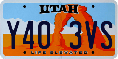 UT license plate Y403VS