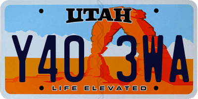 UT license plate Y403WA