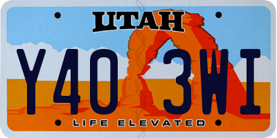 UT license plate Y403WI