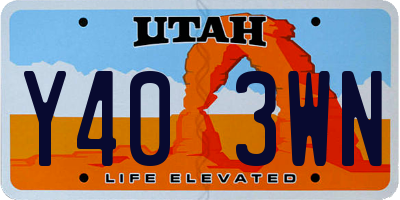 UT license plate Y403WN