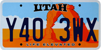 UT license plate Y403WX