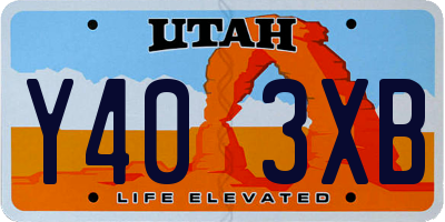 UT license plate Y403XB