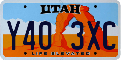 UT license plate Y403XC