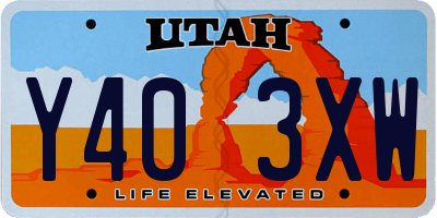 UT license plate Y403XW