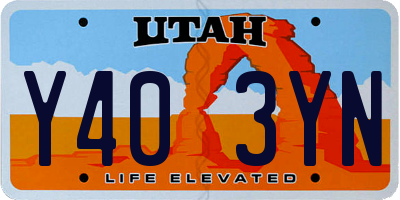 UT license plate Y403YN