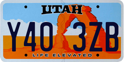 UT license plate Y403ZB