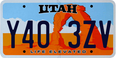 UT license plate Y403ZV