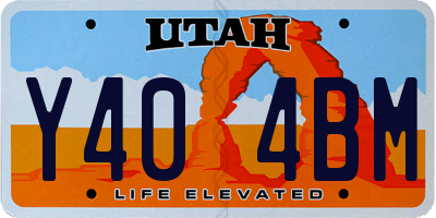 UT license plate Y404BM