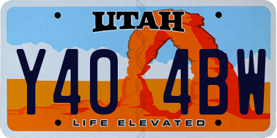 UT license plate Y404BW