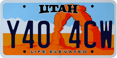 UT license plate Y404CW