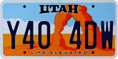 UT license plate Y404DW