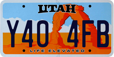 UT license plate Y404FB