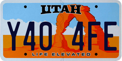 UT license plate Y404FE