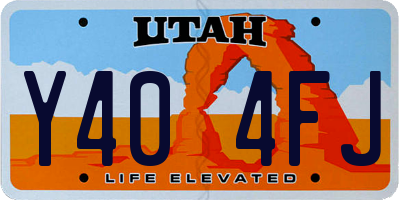 UT license plate Y404FJ