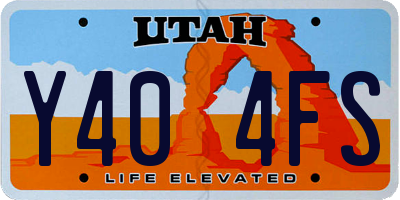 UT license plate Y404FS
