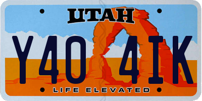 UT license plate Y404IK