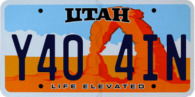 UT license plate Y404IN