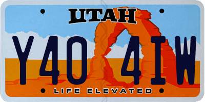 UT license plate Y404IW