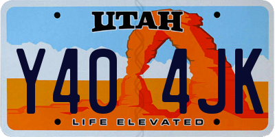 UT license plate Y404JK