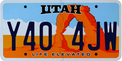 UT license plate Y404JW