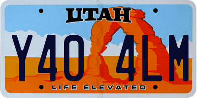 UT license plate Y404LM