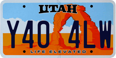 UT license plate Y404LW