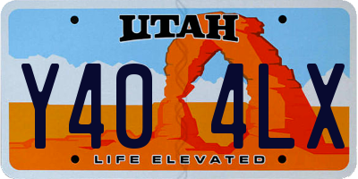 UT license plate Y404LX