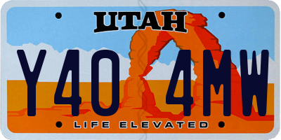 UT license plate Y404MW