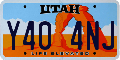 UT license plate Y404NJ