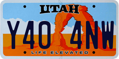 UT license plate Y404NW