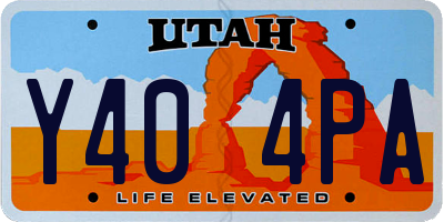 UT license plate Y404PA
