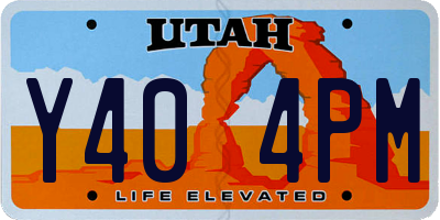 UT license plate Y404PM