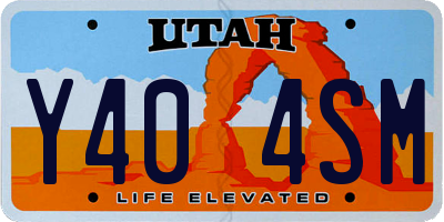 UT license plate Y404SM