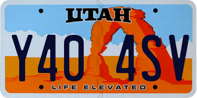 UT license plate Y404SV