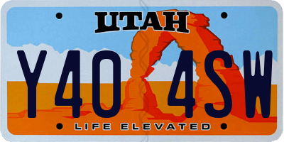 UT license plate Y404SW