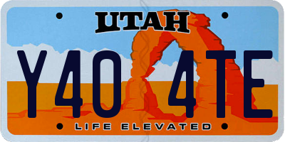 UT license plate Y404TE