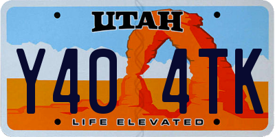 UT license plate Y404TK