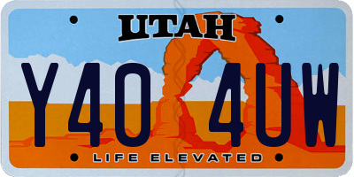 UT license plate Y404UW