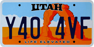 UT license plate Y404VF