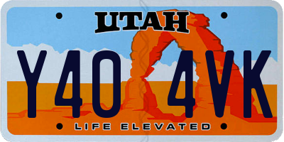 UT license plate Y404VK