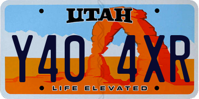 UT license plate Y404XR